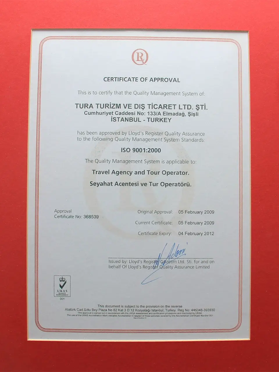 Tura Turizm | Istanbul Chamber of Commerce, 2009