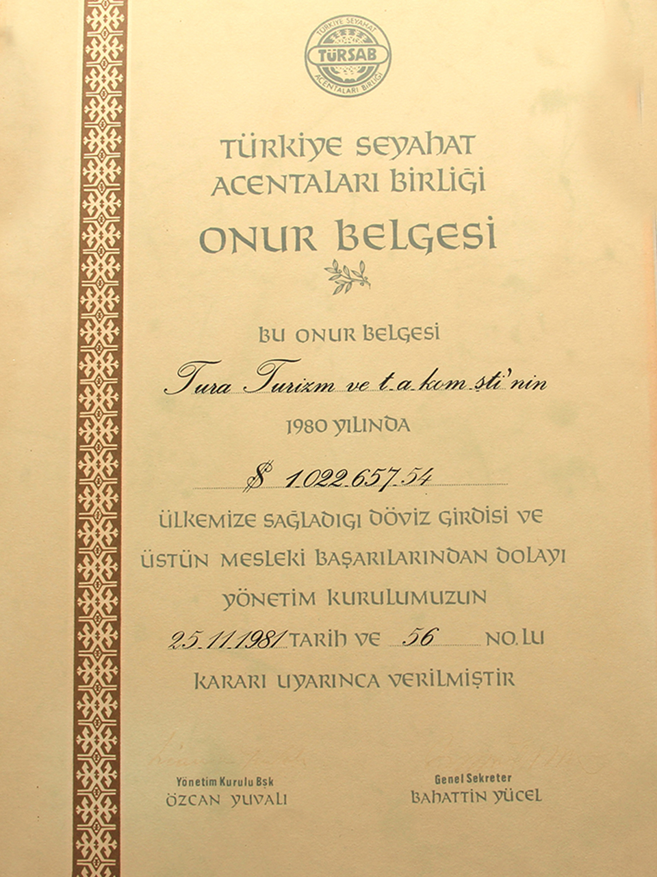 Tura Turizm | Association Of Turkish Travel Agencies, 1981